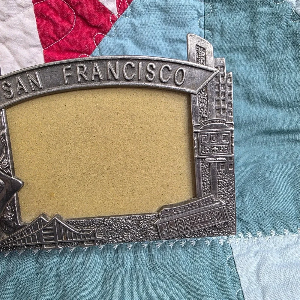 San Francisco Pewter Style Metal Souvenir Picture Frame Silver Tone Souvenir 3x5